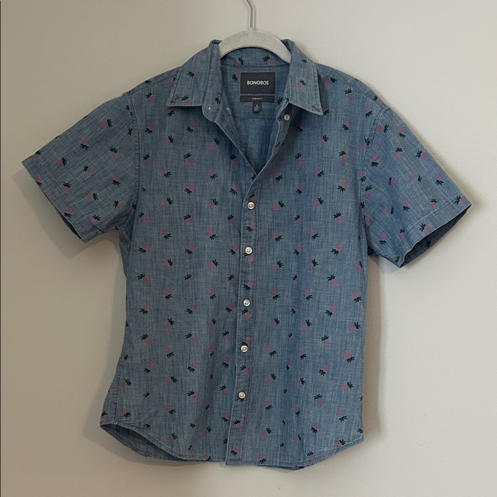 Bonobos Casual Blue Patterned Shirt